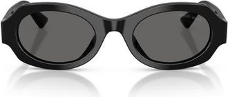 A|X Armani Exchange 49mm Irregular Oval Sunglasses in Black /Grey at Nordstrom