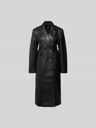 Rotate Mantel aus echtem Lammleder in Black, Gr&ouml;&szlig;e 34