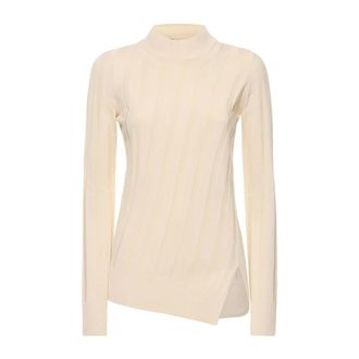 Stella McCartney Truien & Vesten, Dames, Beige, XL, Polyester, Wide Rib Knit Top