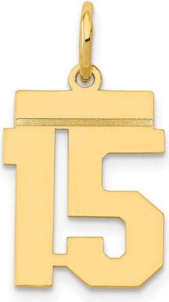Diamond2Deal 14k Yellow Gold Small Polished Number Charm Pendant