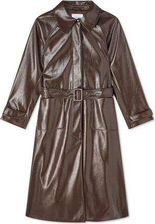 L.k. Bennett Wendy Faux Leather Trench Coat in Deep Purple at Nordstrom, Size 14 Us