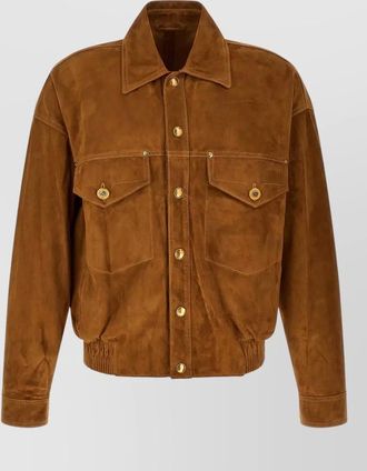 Versace leather suede blouson jacket