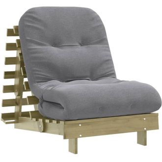vidaXL Vidaxl - Fut&oacute;n Sof&aacute; Cama Con Colch&oacute;n Madera Impregnada Pino 70x206x11 Cm