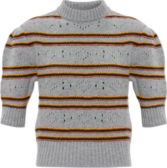 Marni Cashmere Top met korte mouwen - Dames - Cashmere truien - Grijs - XS - Kasjmier - Truien & Vesten