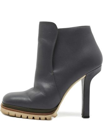 Marni 130mm leather high-heel boots - Grey