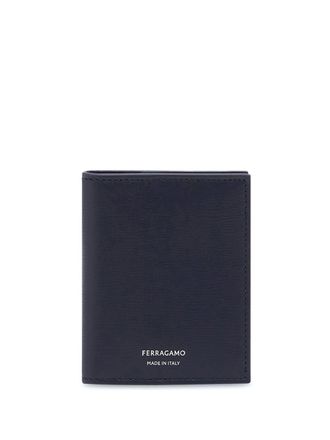 Ferragamo logo-stamp card holder - Blue