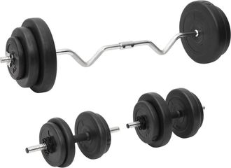 vidaXL Juego De Barras Y Mancuernas Con Discos 60 Kg Vidaxl