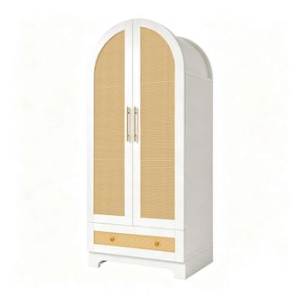 Urban Meuble Armario arco n&oacute;rdico de rat&aacute;n, 2 puertas y caj&oacute;n