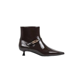 Karl Lagerfeld Pasha Enkellaarsjes - Dames - Schoenen - Bruin - Maat: 41 EU Leer