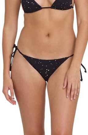 Billabong Eye on You Side Tie Bikini Bottoms in Black Pebble at Nordstrom, Size Small