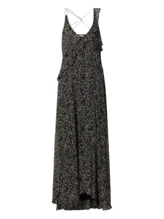 Isabel Marant Luxie maxi-jurk met geometrisch patroon - Zwart