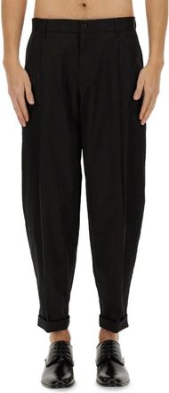 Dolce & Gabbana Cotton Gabardine Pants - Heren - Broeken - Zwart - Maat: L Gabardine