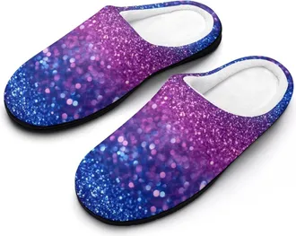 Generic Diamond Purple Mens Slippers Comfortable And Non-slip Cotton Slipper Shoe for House