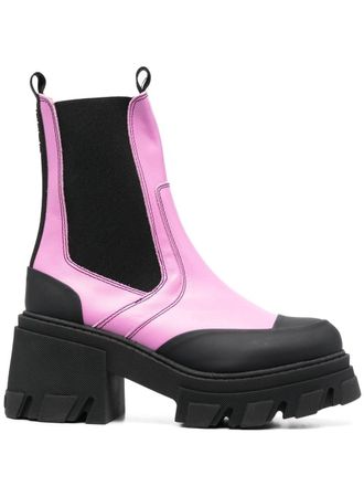 Ganni Anfibi con design color-block - Rosa