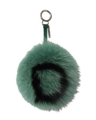 Fendi Fendi Initial Pom-Pom Sleutelhanger in Groen Bont