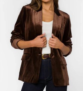Velvet Heart Lizzy Velvet Blazer In Chocolate