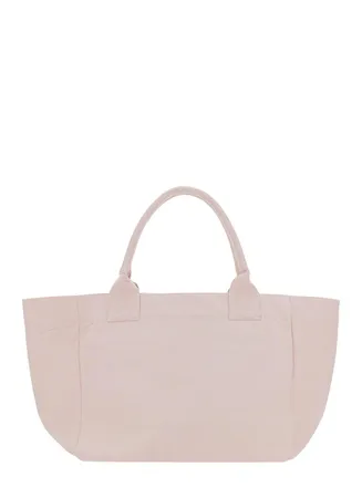 Ganni Womens Tote Bag Trapeze Medium Pink Cotton