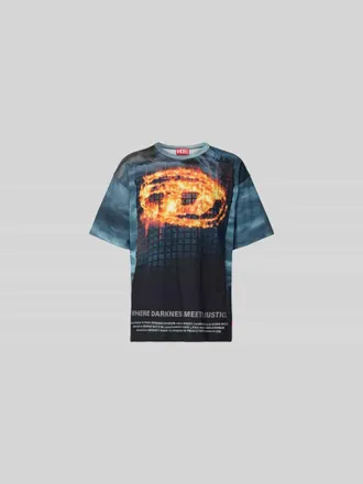 Diesel Oversized T-Shirt aus reiner Baumwolle in Dunkelgrau, Gr&ouml;&szlig;e XL