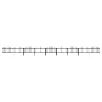 Berkfield Home Garden Fence with Spear Top Steel in Black