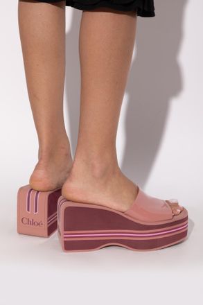 Chlo&eacute; Wedge Sandals Swimming Cool, Womens, Pink