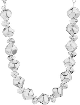 Federica Tosi Silver Mix Stone 925 Silver Plated Bronze Metal Necklace