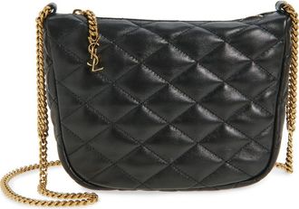 Saint Laurent Quilted Hobo Bag in Noir at Nordstrom