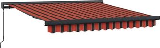 vidaXL Vidaxl - Toldo Retr&aacute;ctil Aluminio Y Tela Naranja Y Marr&oacute;n 3x2,5 M