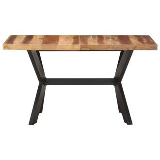 Berkfield Home Dining Table 140x70x75 cm Solid Wood with Honey Finish in Brown | Size: 140 x 70 x 75 cm