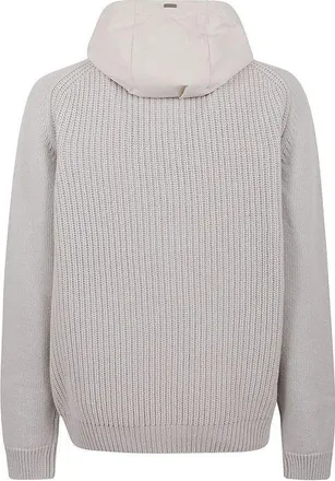 Herno Mens Gray Wool Hoodie Clothing