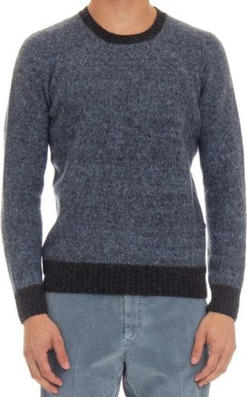 Drumohr Zachte Crew Neck Sweater - Heren - Ronde hals truien - Blauw - M - Wol - Truien & Vesten