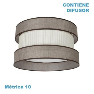 Fabrilamp Pantalla Colgante Home M10 Marron-beis 50dx50dx25h Difusor Incluido