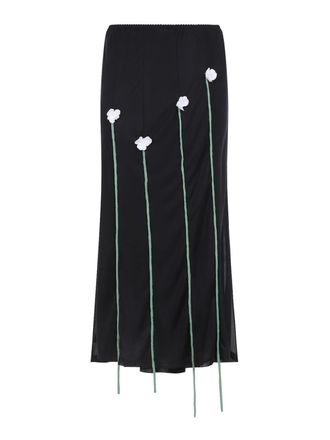 Moschino Midi Skirt Flower Details