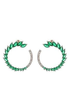Eye Candy Los Angeles Gold-Tone Daniella Crystal Earrings in Green at Nordstrom Rack