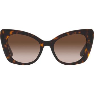 Dolce & Gabbana 53mm Gradient Butterfly Sunglasses in Havana at Nordstrom