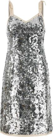 Prada Silver Embroidered Sequin Dress