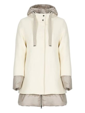Herno hooded padded coat - women - Virgin Wool/Polyamide/Polyamide/Cotton/Polyester/Goose Down/Goose Feather - 42 - White