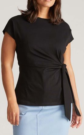 Universal Standard Crescent Side Tie Top in Black at Nordstrom, Size 4Xl
