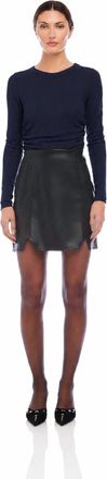 Fifteen Twenty Side Shirred Top In Navy