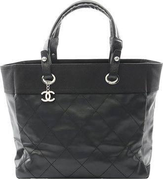 Chanel 2012 Medium Quilted Coated Canvas Paris Biarritz tote bag - Black