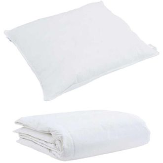 vidaXL Vidaxl - Juego De Edred&oacute;n Con Almohada 2 Pcs Blanco 155 X 220 Cm Plumas