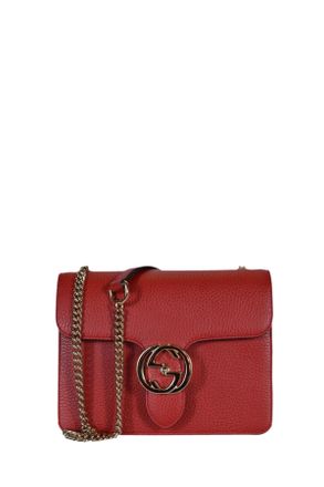 Gucci Interlocking shoulder bag GG Red Leather