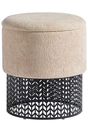 MID.YOU Mid.you Hocker, Beige, Metall, Textil, Holzwerkstoff, 40x44x40 cm, Wohnzimmer, Sessel, Hocker & Hockerb&auml;nke, Sitzhocker