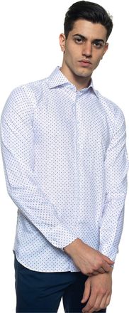 Angelo Nardelli Camicia casual Bianco-rosso Angelo Nardelli Uomo