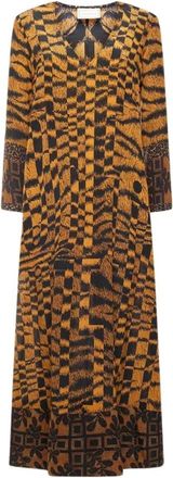 Pierre-Louis Mascia Trapezio Jurk - Dames - Maxi kleedjes - Geel - XL - Kleedjes