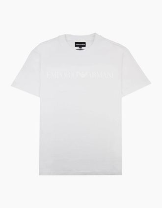 Emporio Armani Mens Emporio Armani Emporio Armani Stencil Logo Tee White - Size: 36