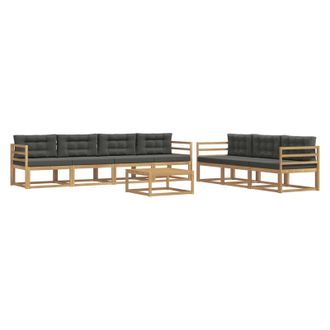 vidaXL Set Di Divani Da Esterno 7 Pz Bianco E Antracite Vidaxl