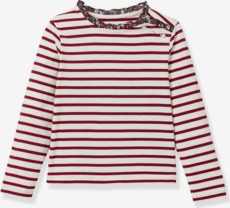 Cyrillus M&auml;dchen Ringelshirt mit R&uuml;schen-Details CYRILLUS rot