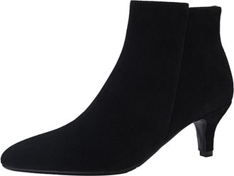 Generic Womens Suede Ankle Boots Pointed Toe Slim Stiletto Heels Side Zipper Closed Top Slip On Lightweight Soft Textured Lining Cushioned Insole Durable,Blac