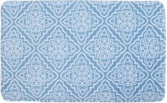 Trade Shop Trade Shop - Tappeto Tappetino Per Arredo Da Bagno 45 X 75 Cm Azzurro Con Maioliche 87032