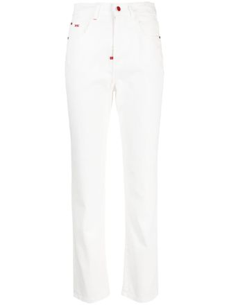 Kiton Jeans slim a vita alta - Bianco